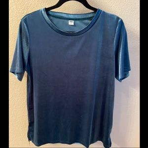 Old Navy blue velvet shirt